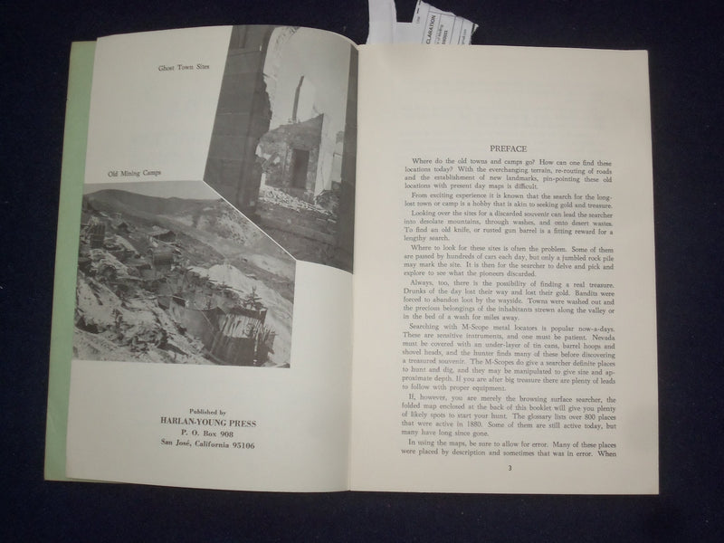 1970'S NEVADA TREASURE HUNTERS GHOST TOWN GUIDE SOFTCOVER BOOK - J 9604