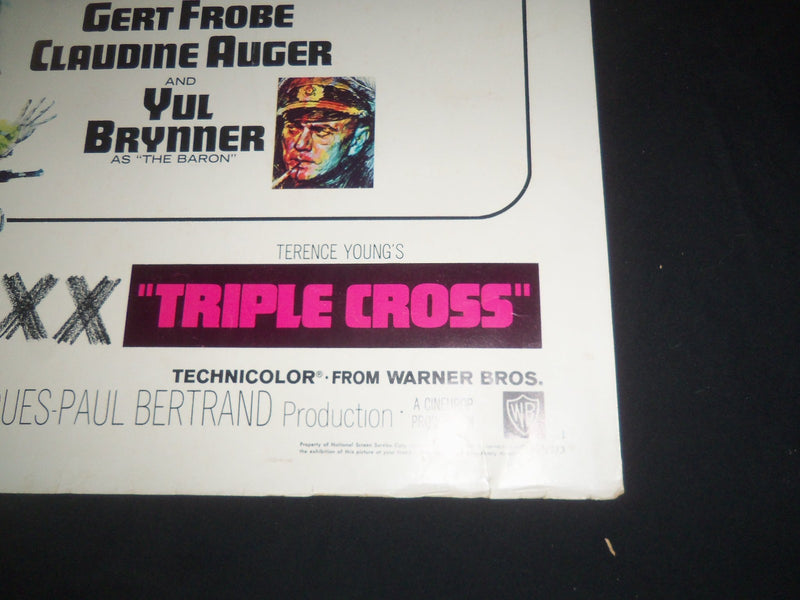 1967 TRIPLE CROSS 1/2 SHEET MOVIE POSTER - PLUMMER, SCHNEIDER, BRYNNER - P 427