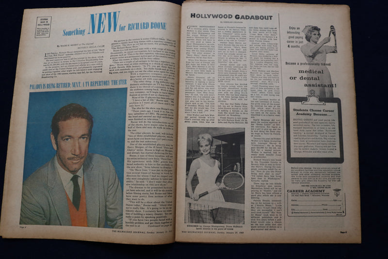 1963 JANUARY 27 TV SCREEN MAGAZINE - DEAN JONES-HARVEY LEMBECK COVER - E 23125