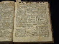 1835-1836 THE NEW ENGLAND FARMER & GARDENER'S JOURNAL BOUND VOLUME - KD 944K