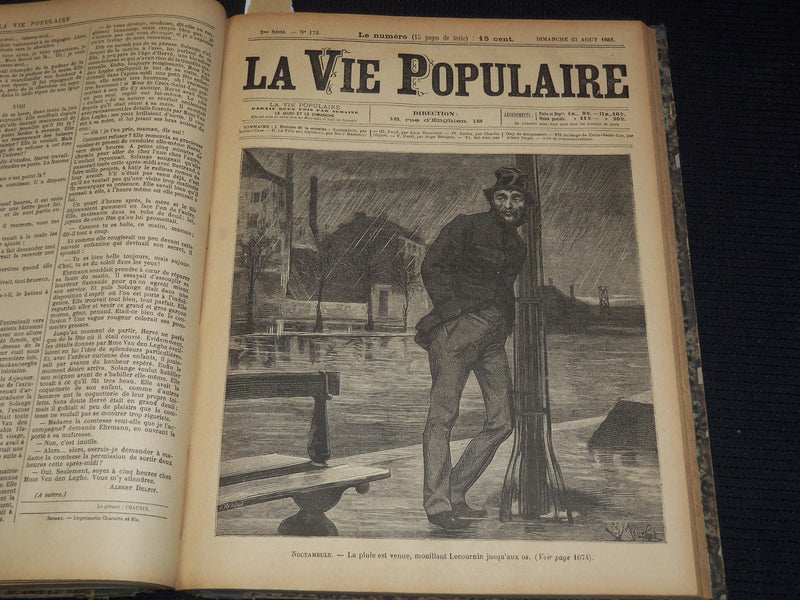 1885 JULY-SEPT LA VIE POPULAIRE MAGAZINE BOUND VOLUME #7- EMILE ZOLA - KD 7462C