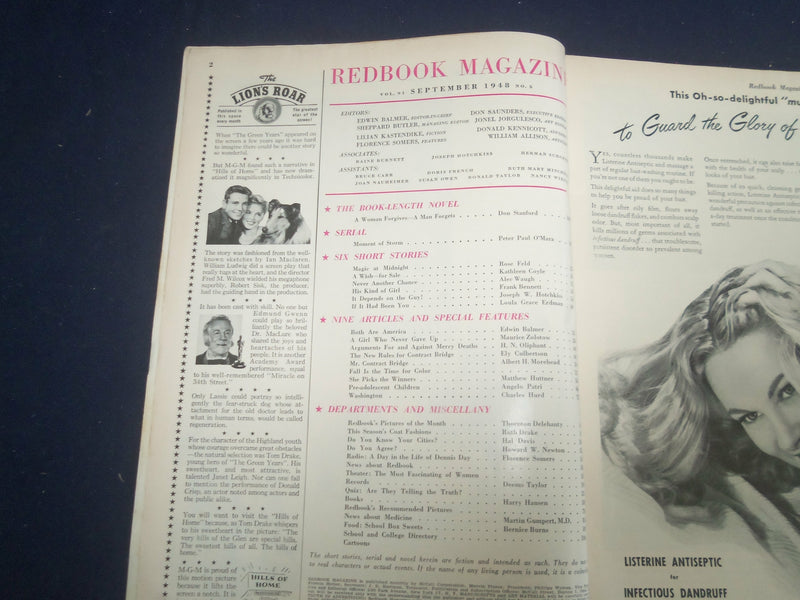 1948 SEPTEMBER REDBOOK MAGAZINE - A WOMAN FORGIVES, A MAN FORGETS - SP 6257U
