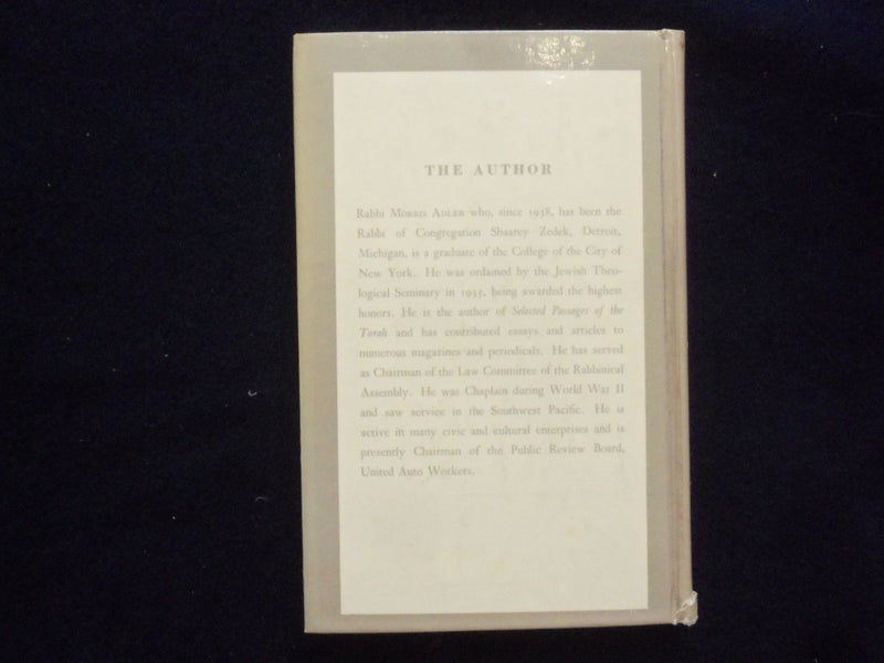 1958 THE WORLD OF THE TALMUD HARDCOVER BOOK BY MORRIS ADLER - KD 8955