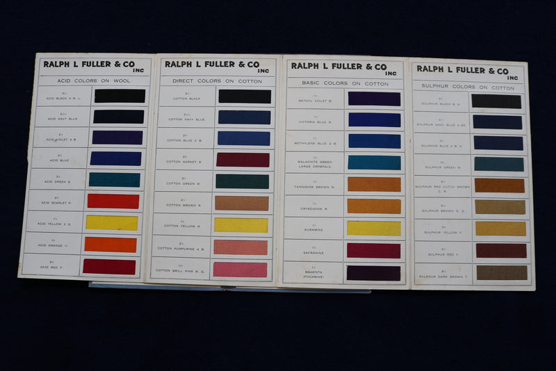 1940 'S RALPH L. FULLER CO. ANILINE DYESTUFFS COLOR CHART BOOK - K 736