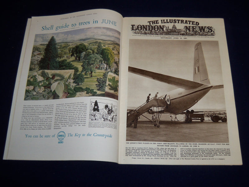 1957 JUNE 15 ILLUSTRATED LONDON NEWS MAGAZINE - COMET PLANE - E 8046