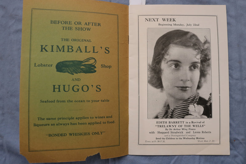 1935 JULY 15 THE SOUTH SHORE PLAYER AT TOWN HALL PROGRAM - KOHASSET, MA - K 2613