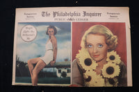 1936 SEP 6 PHILADELPHIA INQUIRER MAGAZINE - BETTE DAVIS COVER - E 26335