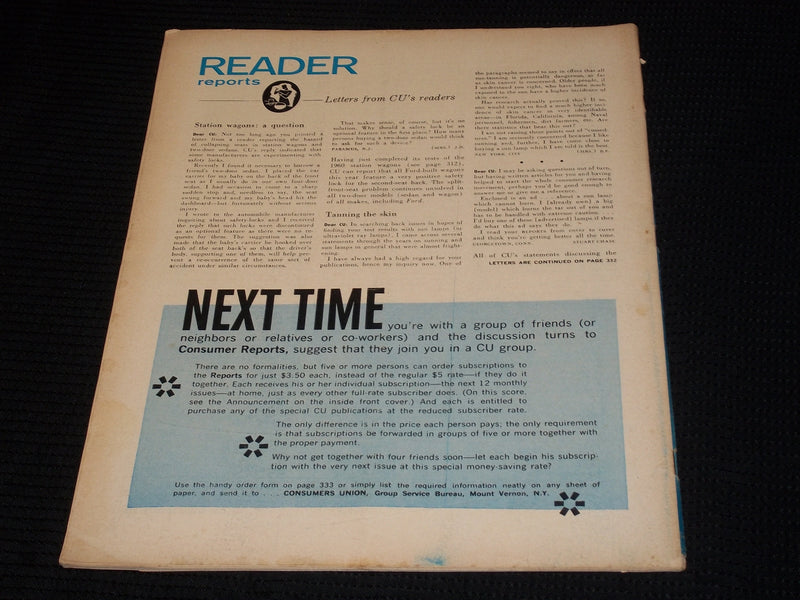 1960 JUNE CONSUMER REPORTS MAGAZINE - STATION WAGONS FRONT COVER - E 6409