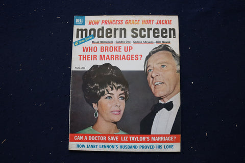 1966 AUGUST MODERN SCREEN MAGAZINE - LIZ TAYLOR & RICHARD BURTON COVER - E 17444