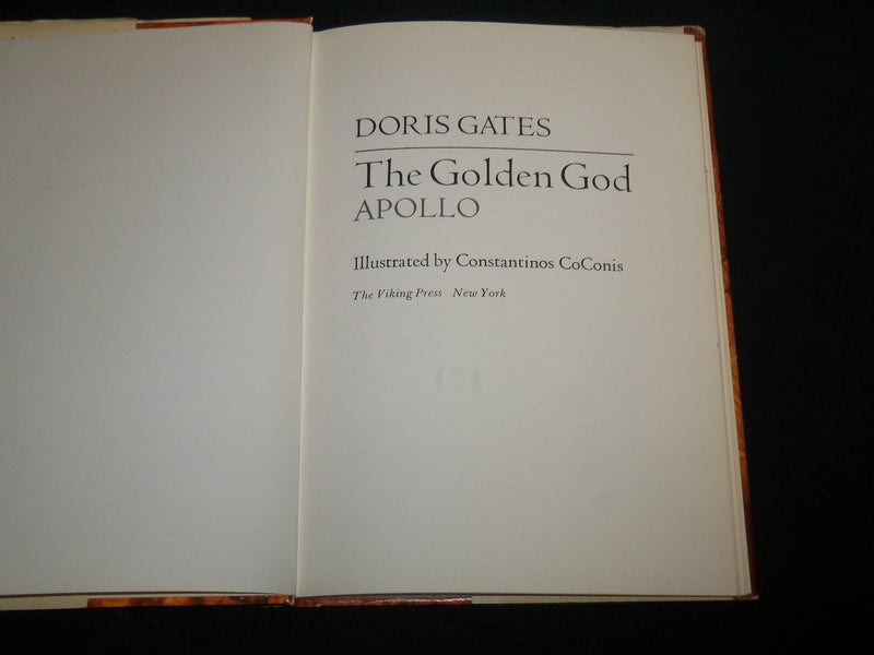 1973 THE GOLDEN GOD HARDCOVER BOOK BY DORIS GATES - COCONIS - KD 6870
