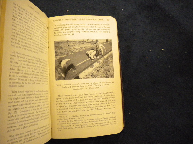 1951 CONCRETE MANUAL SOFT SOFT LEATHER COVER BOOK - 5TH EDITION - KD 8064