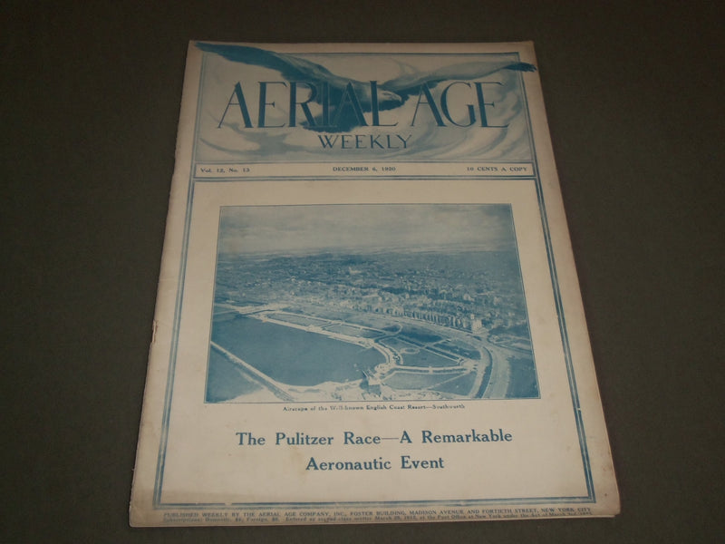 1920 DECEMBER 20 AERIAL AGE MAGAZINE - PULITZER RACE - AERONAUTIC - SP 8411