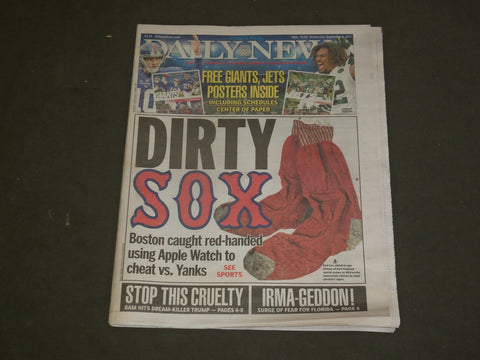 2017 SEPTEMBER 6 NEW YORK DAILY NEWS - RED SOX USE APPLE WATCH TO CHEAT YANKEES