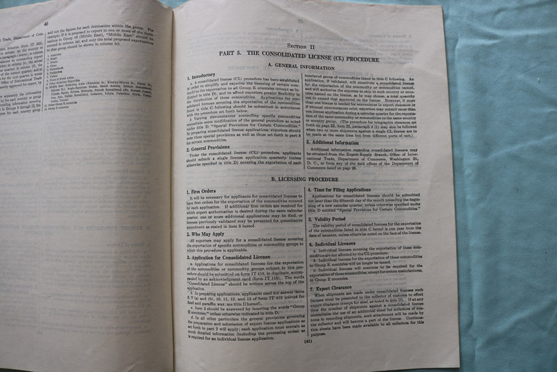 1947 COMPREHENSIVE EXPORT SCHEDULE AND UPDATES - K 3302
