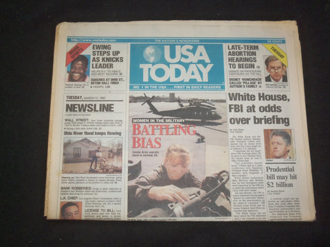 1997 MARCH 11 USA TODAY NEWSPAPER-WHITE HOUSE, FBI AT ODDS OVER BRIEFING-NP 7854