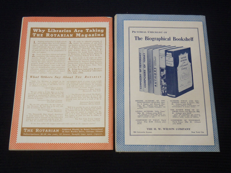 1937 WILSON BULLETIN FOR LIBRARIANS LOT OF 2 - H. W. WILSON COMPANY - K 2108