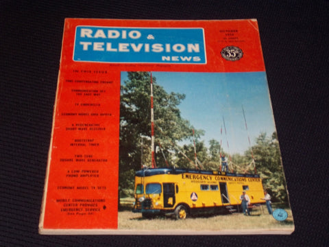 1954 OCTOBER RADIO & TELEVISION NEWS MAGAZINE VERY NICE FRONT COVER - E 88
