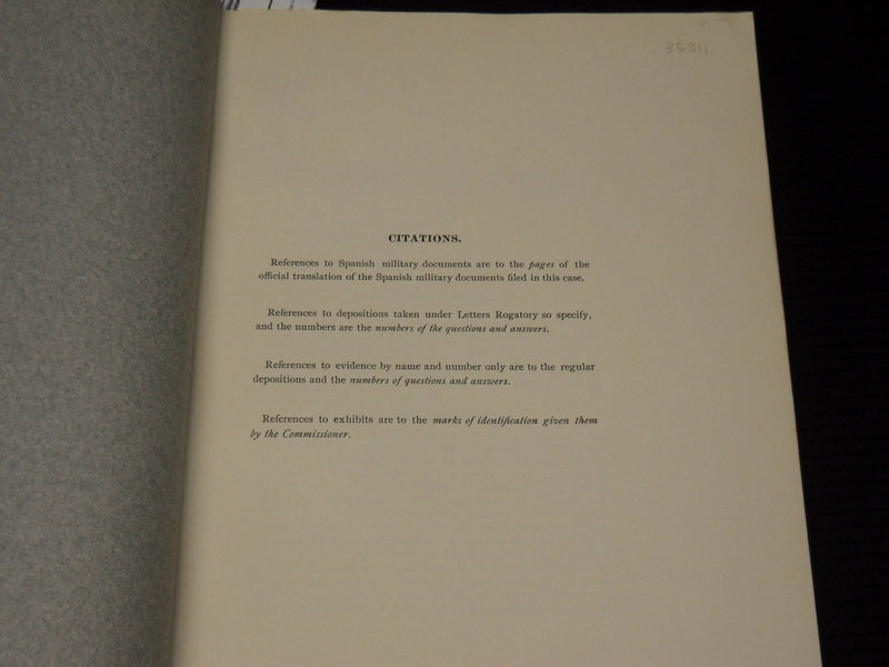1906 BEFORE THE SPANISH TREATY CLAIMS COMMISSION BRIEF FOR CLAIMANT BOOK- J 9811