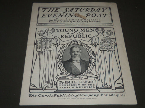 1901 JULY 6 THE SATURDAY EVENING POST MAGAZINE - ILLUSTRATED COVER - SP 539