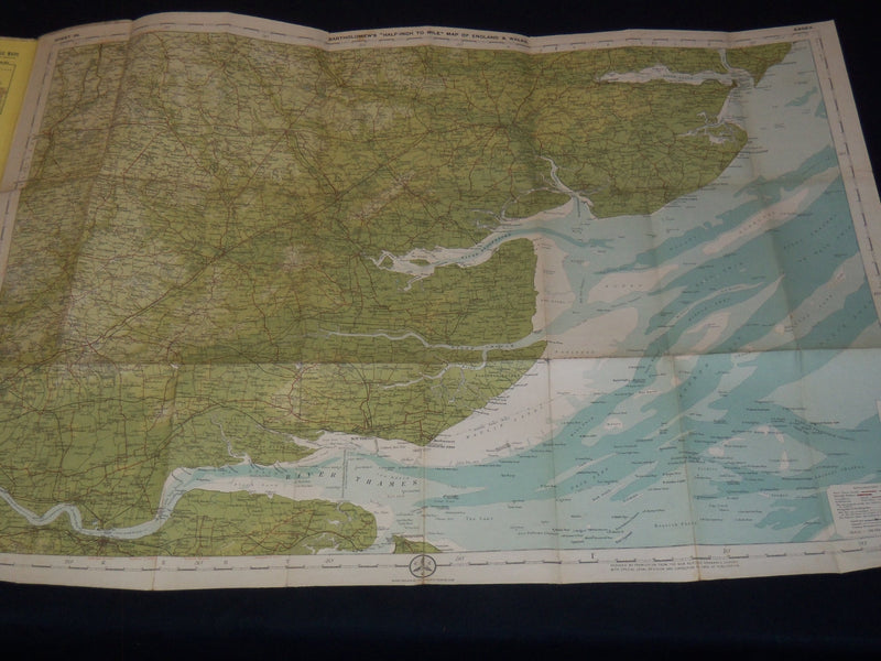 1900'S BARTHOLOMEW'S NEW REDUCED SURVEY SHEET 26 ESSEX - LINEN MAP - K 2076