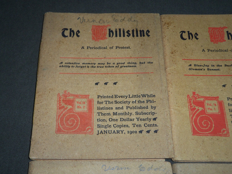 1902 THE PHILISTINE MAGAZINE LOT OF 11 ISSUES - BY ELBERT HUBBARD - WR 709H