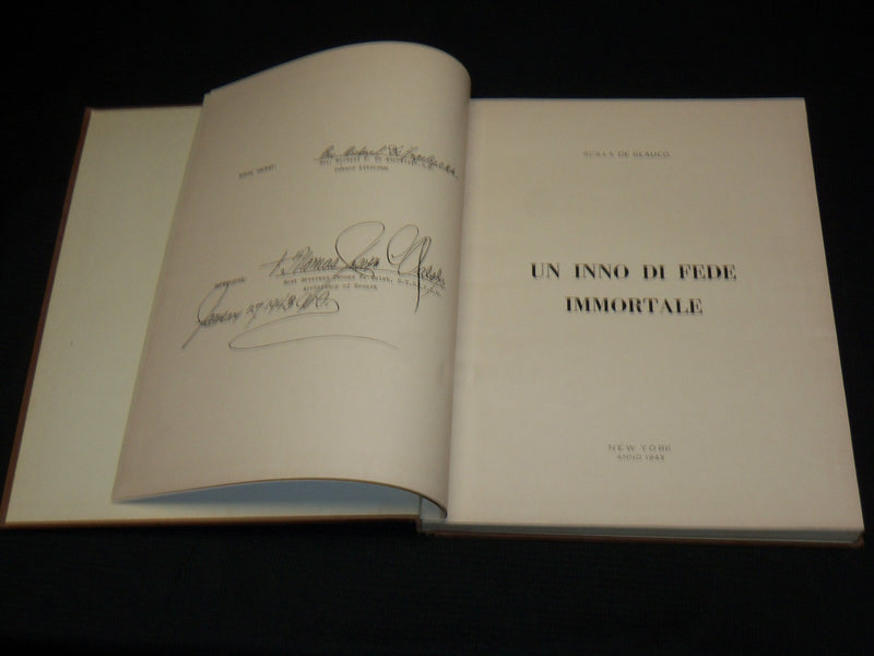 1943 UN INNO DI FEDE IMMORTALE HARDCOVER BOOK BY SCILLA DE GLAUCO - R 721L
