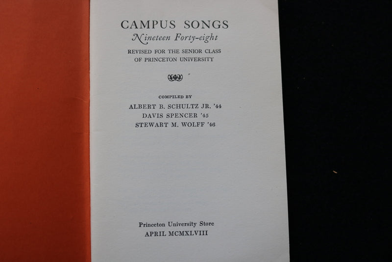1948 PRINCETON CAMPUS SONGS - SOFTCOVER BOOK - K 1983