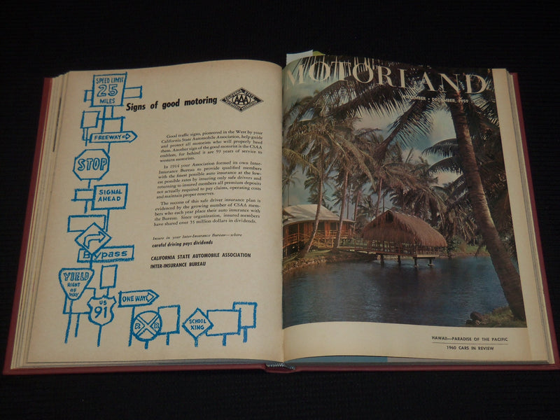 1959-1960 THE MOTOR LAND MAGAZINE BOUND VOLUME - 12 ISSUES - KD 705C