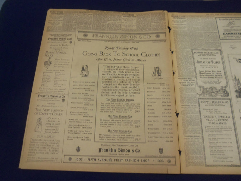 1923 SEP 2 NEW YORK TIMES - GREAT EARTHQUAKE RAVAGE TOKIO AND YOKOHAMA - NT 9346
