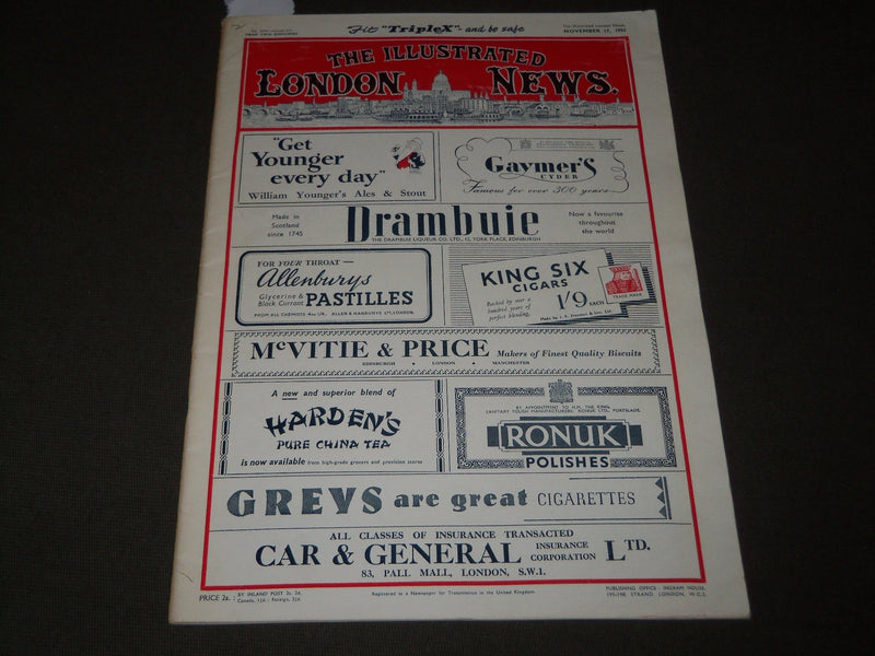 1951 NOVEMBER 17 ILLUSTRATED LONDON NEWS MAGAZINE - GREAT PHOTOS - J 2766