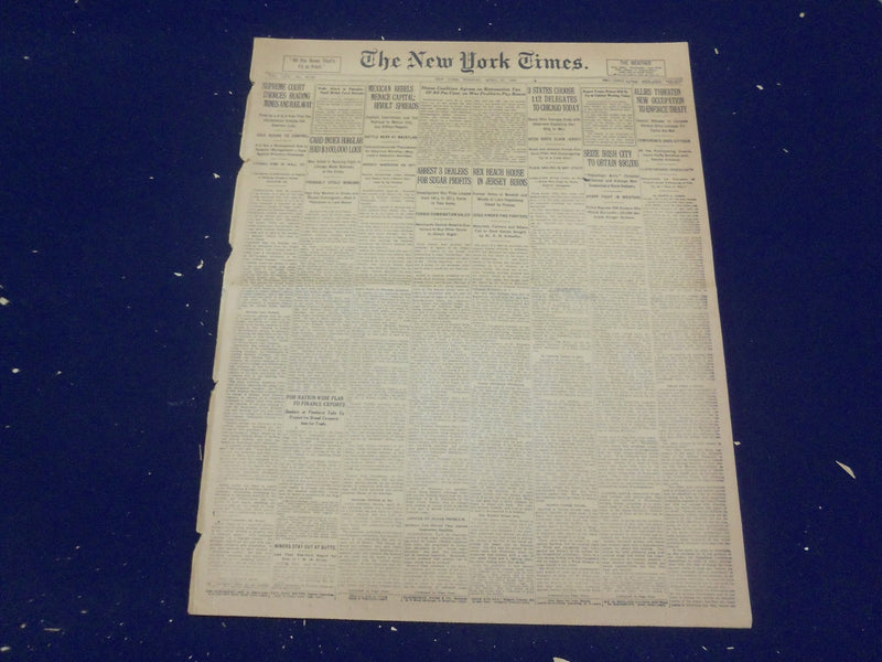 1920 APRIL 27 NEW YORK TIMES - REX BEACH HOUSE BURNS IN NEW JERSEY - NT 8292