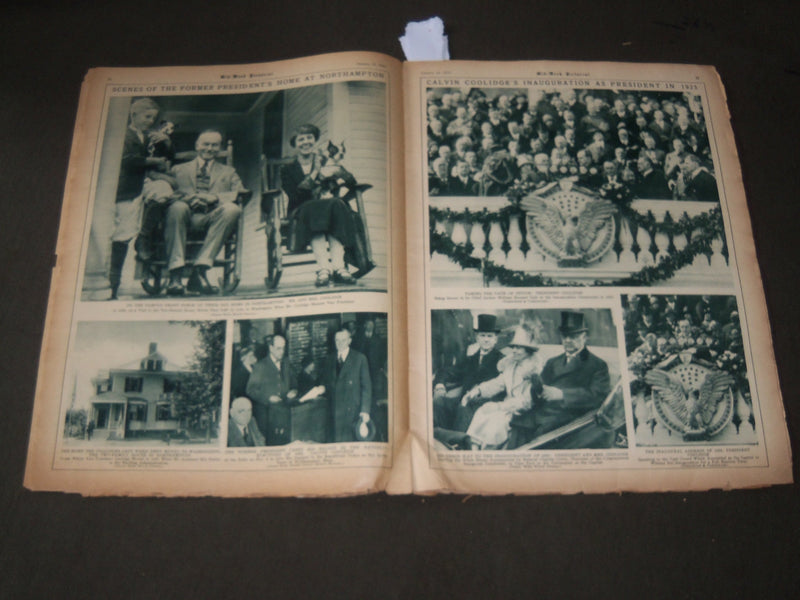 1933 JANUARY 14 MID-WEEK PICTORIAL MAGAZINE SECTION - CALVIN COOLIDGE - J 3209
