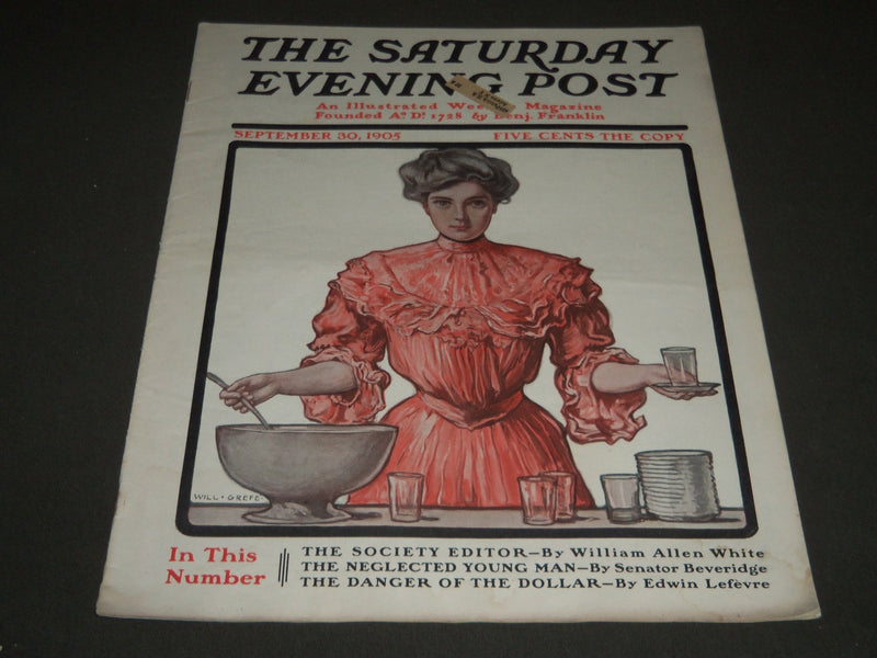 1905 SEPT 30 THE SATURDAY EVENING POST MAGAZINE - ILLUSTRATED COVER - SP 786