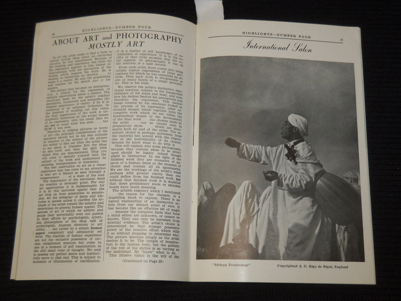 1945 HIGHLIGHTS OF PHOTOGRAPHIC ART MAGAZINE LOT OF 2 ISSUES - K 633