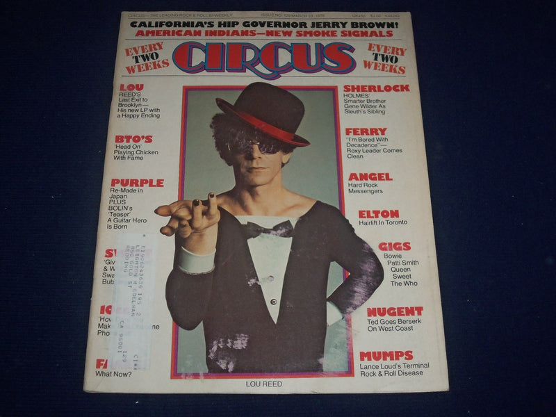1976 MARCH 23 CIRCUS MAGAZINE - LOU REED COVER - PHOTOS - J 1019