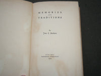 1909 MEMORIES AND TRADITIONS HARDCOVER BOOK BY JANE S. BALDWIN - KD 6209