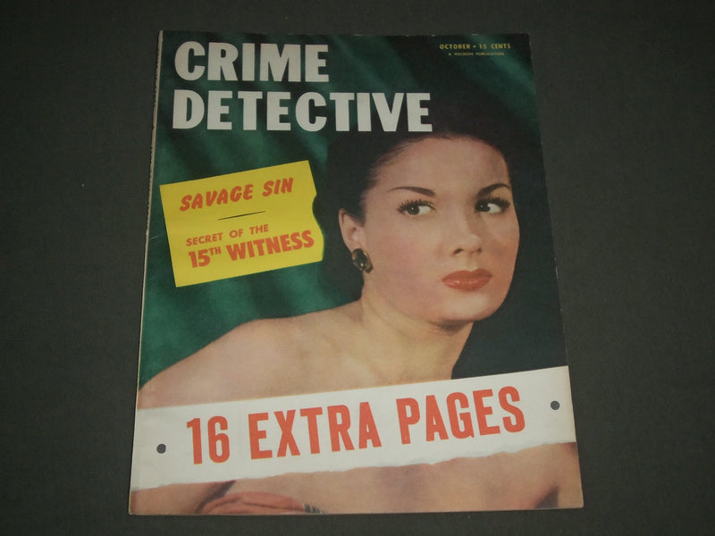 1951 OCTOBER CRIME DETECTIVE MAGAZINE - SAVAGE SIN - NICE PHOTOS - SP 8130