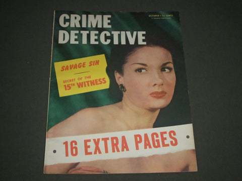 1951 OCTOBER CRIME DETECTIVE MAGAZINE - SAVAGE SIN - NICE PHOTOS - SP 8130
