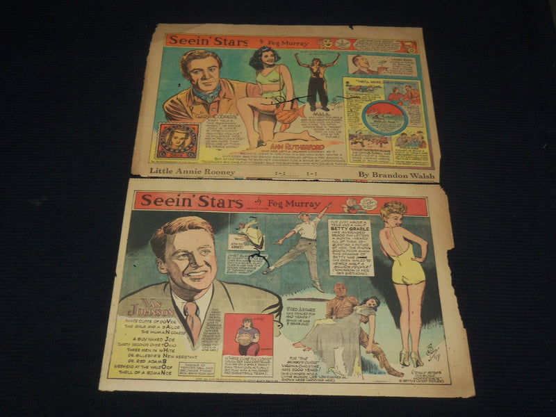 1940-1944 SEEIN' STARS NEWSPAPER COLOR COMIC STRIPS - LOT OF 7 - NP 9180