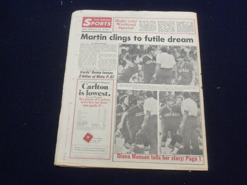 1979 AUGUST 10 NEW YORK POST NEWSPAPER - COURAGE OF DIANA MUNSON - NP 5184