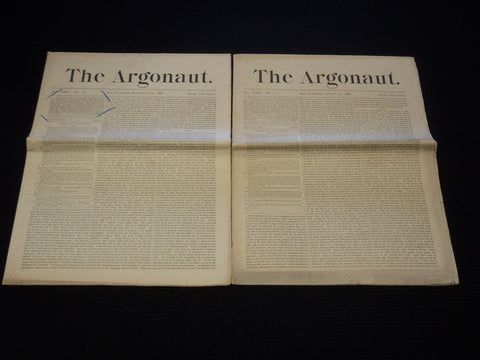 1888 THE ARGONAUT NEWSPAPER LOT OF 2 ISSUES - SAN FRANCISCO - NP 8959