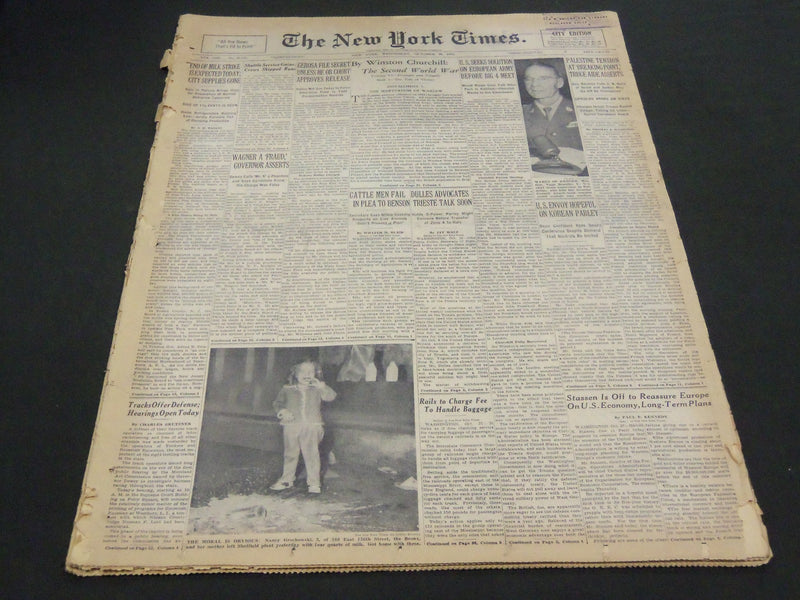 1953 OCTOBER 28 NEW YORK TIMES - PALESTINE TENSION AT BREAKING POINT - NT 4602