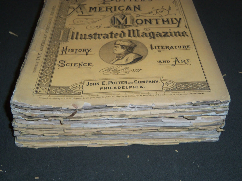1875 POTTER'S AMERICAN MONTHLY ILLUSTRATED MAGAZINE LOT OF 10 ISSUES - WR 192