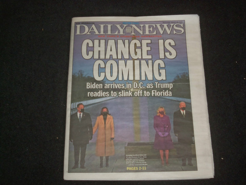 2021 JANUARY 20 NEW YORK DAILY NEWS NEWSPAPER- BIDEN & HARRIS INAUGURATION DAY