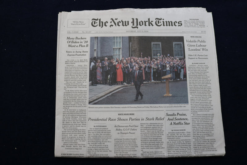2024 JULY 6 NEW YORK TIMES - MANY BACKERS OF BIDEN IN '20 WANT A PLAN B