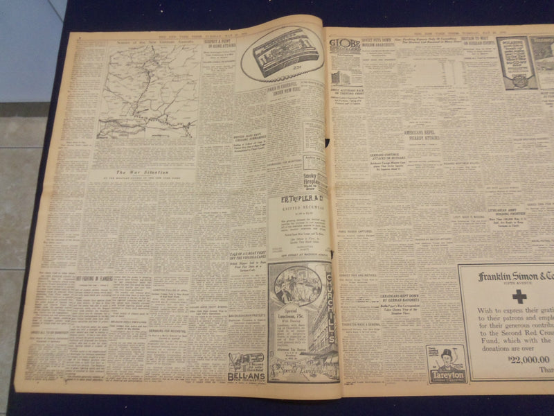 1918 MAY 28 NEW YORK TIMES - GERMANS GET CHEMIN DES DAMES - NT 8186