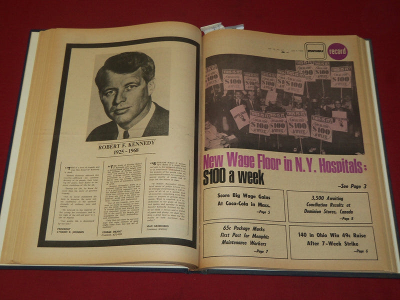 1968 RWDSU RECORD NEWSPAPER BOUND VOLUME NO. 15 - RETAIL - WHOLESALE - R 15E