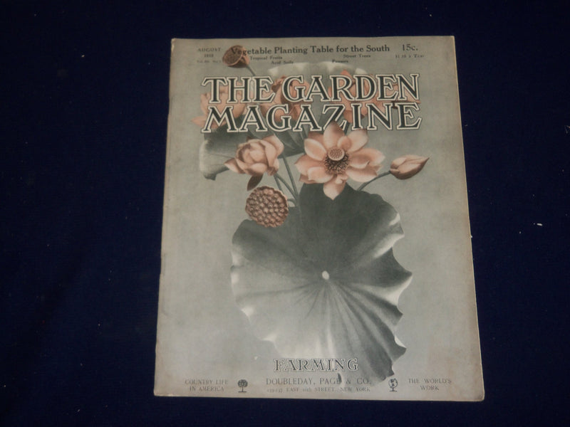 1910 AUGUST THE GARDEN MAGAZINE - NICE ILLUSTRATED COVER - SP 9833