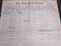 1919 SEPTEMBER 26 NEW YORK TIMES FITZPATRICK OFFERS TO ARBITRATE STRIKE- NT 7033