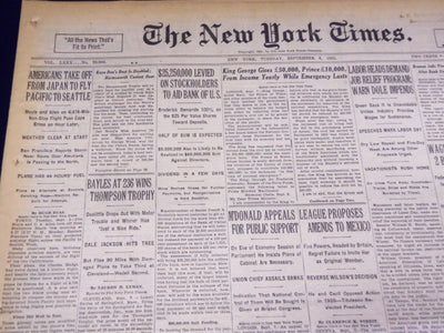 1931 SEPTEMBER 8 NEW YORK TIMES - BAYLES AT 236 WINS - NT 4121
